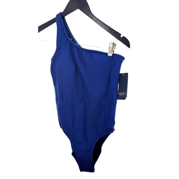 Rachel Roy XS Ribbed Solid One-piece Swimsuit One Shoulder Swimwear Nautical - Picture 11 of 11
